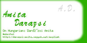 anita darazsi business card